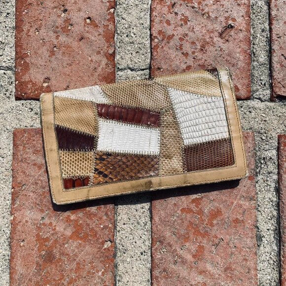 vintage patchwork leather wallet - Picture 7 of 7